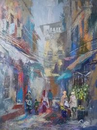 Jamal Mohamed, Vuga Street, 2023, Acryl auf Leinwand, 80 x 60 cm, signiert