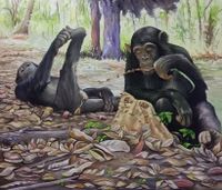Cuthbert George Semgoja, Chimpanzee, o.J., &Ouml;l auf Leinwand, 90 x 100 cm, signiert
